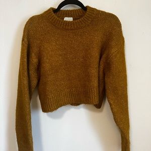 H&M short brown orange sweater
